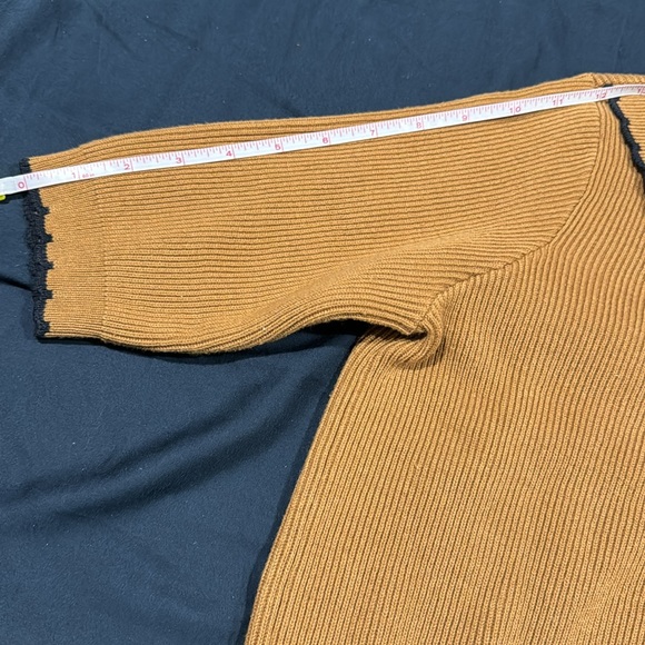 Ganni Harrison Y2K Pullover in Tobacco Brown w/ Navy Details S/M (no tags) - Picture 8 of 8